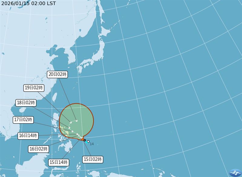 TD01將生成為今年一號颱風，預測路徑大迴轉。（圖／氣象署）