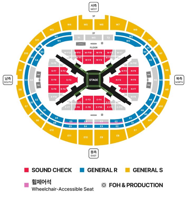 BTS首爾場演唱會公布座位圖。（圖／翻攝自Weverse）