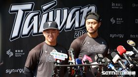 2026世界棒球經典賽台灣隊集訓，野手鄭宗哲、捕手林家正接受媒體聯訪。（圖／記者劉彥池攝影）