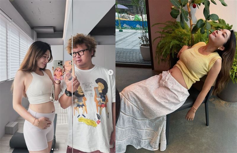 依依、納豆宣布懷孕喜訊，公開肚子裡的是女寶寶。（圖／翻攝自依依 陳依依Sherry臉書）