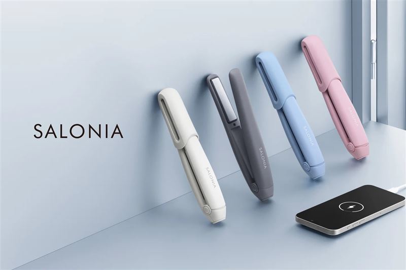 日本SALONIA無線離子夾外出造型與手機充電一機搞定，推出後吸引民眾赴日搶購