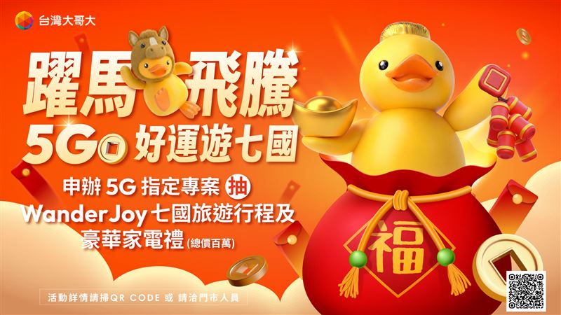 台灣大哥大推出「躍馬飛騰5GO好運遊七國」活動