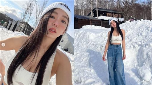 瑤瑤雪地解放「惹火身材」！深溝照被看光