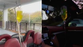 敞篷保時捷,掛點滴,車主,跑山,車友。（圖／翻攝IG@333sanwei）