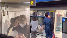 板南線行動電源自燃，車廂白煙蔽目、乘客驚慌奔逃。（圖／翻攝自Threads @asp4085e）