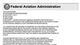 美國FAA發布公告，要行經中南美洲空域的班機提高警覺，原因是潛在的軍事活動與GPS干擾風險。（圖／翻攝自X平台 @petemuntean）