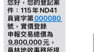 房子被盜賣？員林4千人收980萬交易簡訊