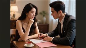 人妻與小王簽立8年愛情合約。（示意圖／AI生成照）