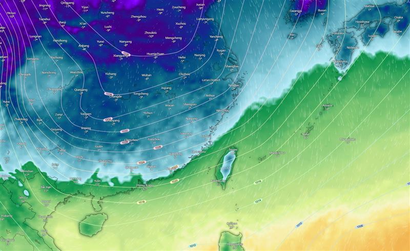 天晴大回暖的好日子即將結束，這波冷空氣將會非常濕寒冷。（圖／翻攝自台灣颱風論壇｜天氣特急）