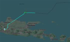 印尼飛機失事。（圖／取自flightradar24）