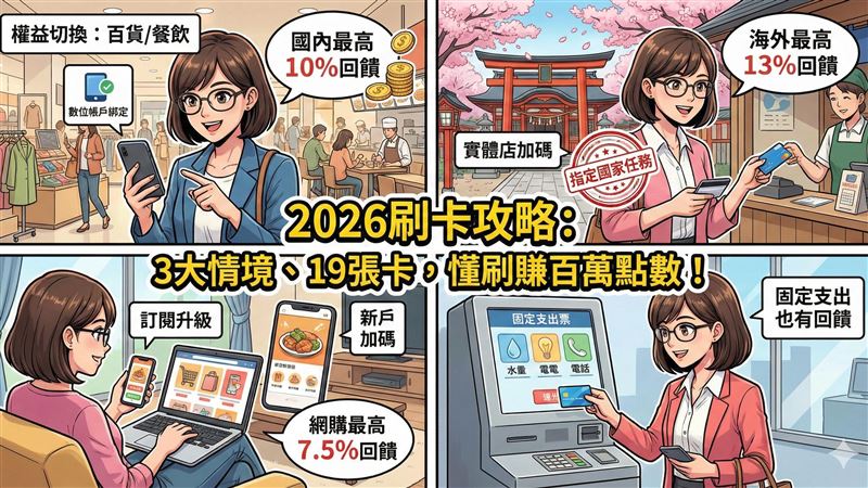 懂刷又懂省！2026刷卡回饋攻略全掌握