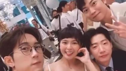 范姜喝黃沐妍喜酒　難得同框男神牙醫哥哥