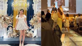 謝忻搶黃沐妍捧花前，還脫鞋暖身。（圖／翻攝自IG）