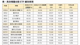 高含積量台股 ETF 績效表現。（圖／CMoney）