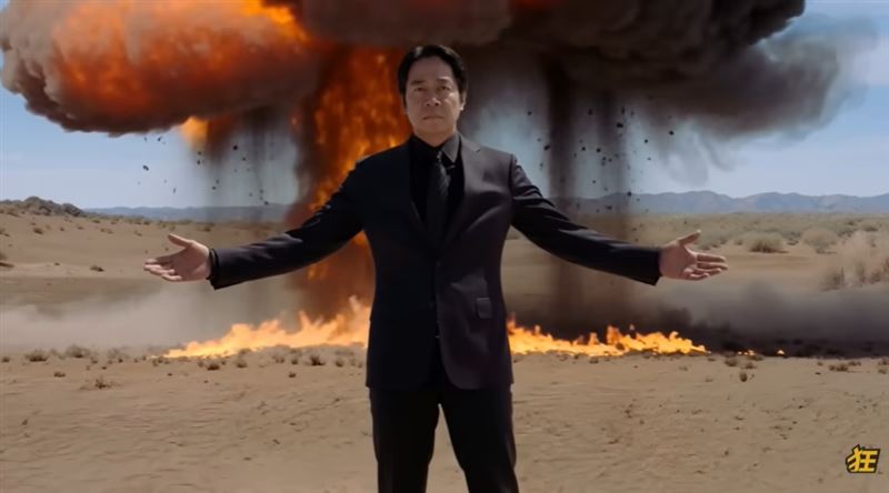 卡提諾AI片諷賴清德「預算厚臉皮」,綠營反讚爆：根本最強超人。（圖／翻攝卡提諾YT）