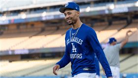 貝茲（Mookie Betts）宣布將在2032年退休。（圖／美聯社／達志影像）