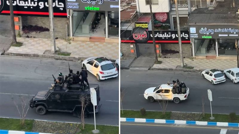 德黑蘭街頭充斥警察與伊斯蘭革命衛隊。（圖／翻攝自X平台 @clashreport）