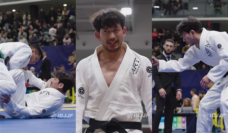 岡田准一因犯規一次被判罰而以些微差距惜敗。（圖／翻攝自IG @ibjjf）