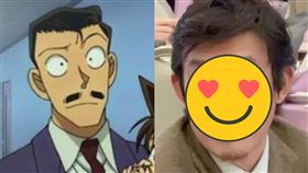 陳冠希蓄鬍造型加上穿西裝，神似毛利小五郎。（圖／翻攝凱莉老師小紅書、資料照）