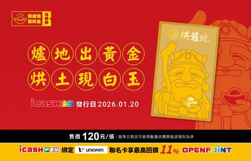 烘爐地-金運當頭icash2.0。（圖／品牌業者提供）