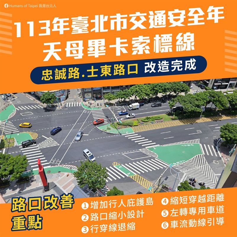 改造後的標線讓不少首次經過的民眾一度看得霧煞煞，不知道該怎麼走才對，過去也被戲稱是「畢卡索標線」。（圖／翻攝自交工處官網）