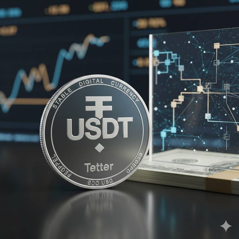 鬼才阿水說，泰達幣（USDT）是一種對標美元的穩定幣。（圖／AI生成）