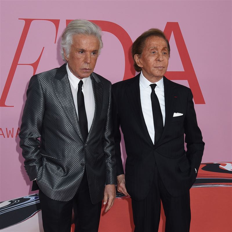 范倫鐵諾與其重要的事業夥伴及人生伴侶賈梅蒂。（圖／美聯社／達志影像）