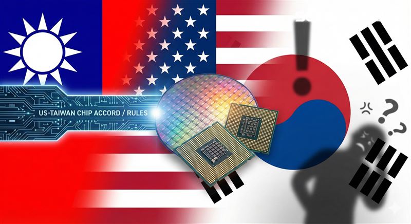 台美簽署半導體關稅協定，確立了供應鏈的「規則」與「確定性」，反觀韓國則急於尋求同等待遇。（圖／GEMINI生成示意圖）