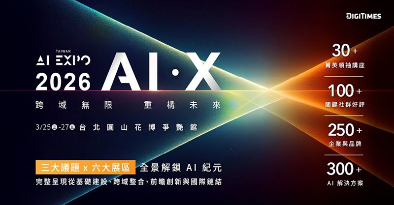 AI EXPO Taiwan 2026年3月25日至27日登場