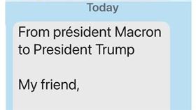 川普20日無預警公布馬克宏私訊。（圖／翻攝自@realDonaldTrump

） 