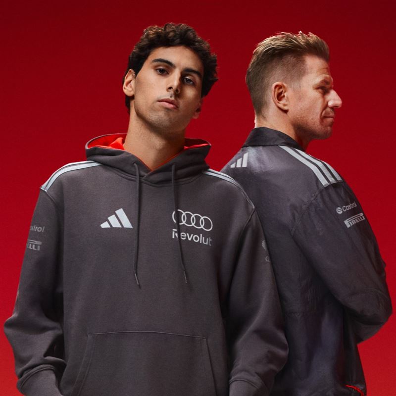 首波adidas x Audi Revolut F1車隊聯名系列以紅色作為設計亮點。（圖／品牌業者提供）