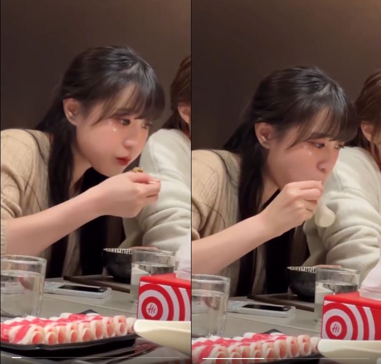 邊荷律特地拍下自己有好好吃飯的短影片不過表情平靜。（圖／翻攝自IG @yuling34）