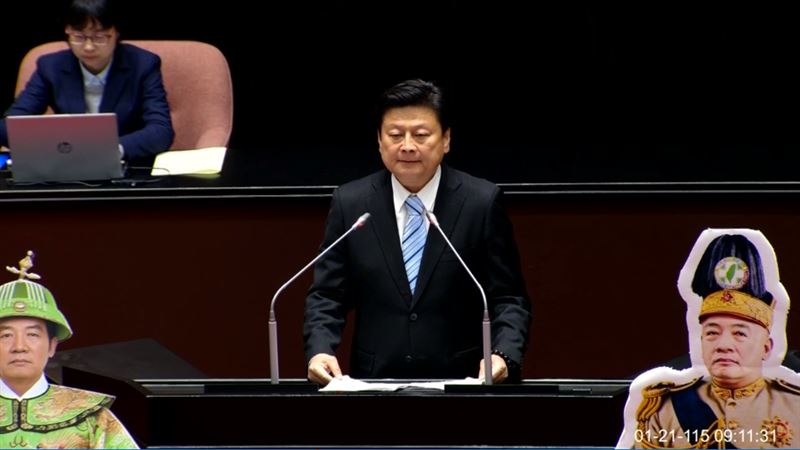 立法院彈劾總統賴清德審查會，傅崐萁說明提案意旨。（圖／翻攝畫面）