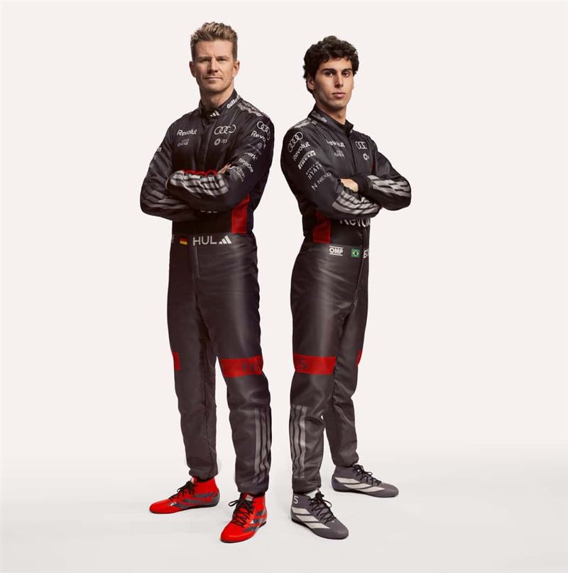 駕駛席則由F1老將Nico H&uuml;lkenberg與巴西新秀Gabriel Bortoleto共同擔綱。（圖／翻攝Audi網站）