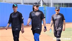 經典賽台灣隊集訓，陳晨威、張育成、林子偉結束練習。（圖／記者劉彥池攝影）