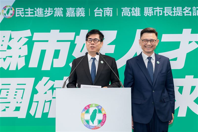 民進黨提名賴瑞隆參選2026高雄市長，現任市長陳其邁出席推薦（圖／記者劉秀敏攝影）