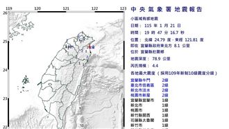 新／19：47規模4.4地震！10縣市有感