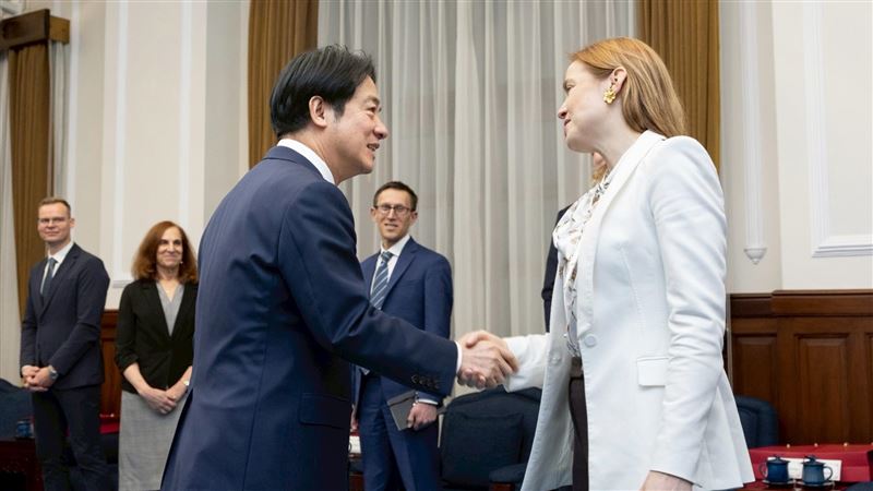 總統賴清德21日下午接見「德國馬歇爾基金會」（GMF）跨大西洋訪問團。（圖／取自總統府）