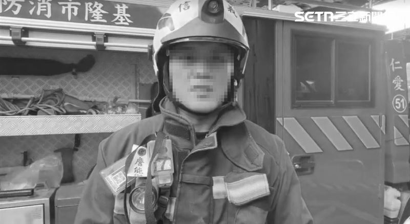 勇消詹能傑摘下氧氣面罩救人，不幸殉職。（圖／翻攝畫面）