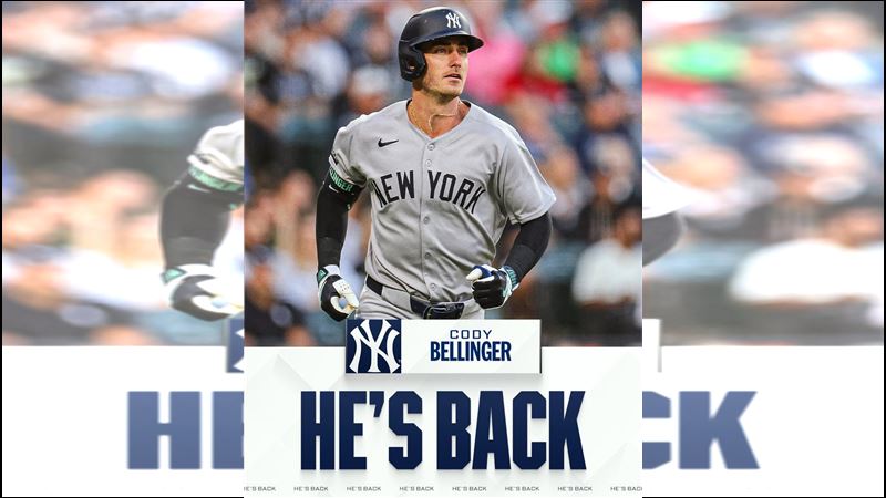 洋基和貝林傑（Cody Bellinger）簽下5年1億6250萬美元合約。（圖／翻攝自MLB X）