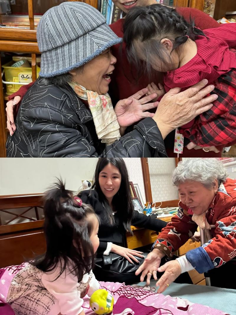 柔柔分享奶奶與小元寶溫馨互動。(圖/翻攝自柔柔IG)