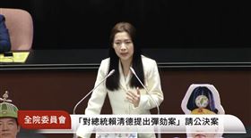 徐巧芯在立法院彈劾賴清德審查會上發言。（圖／翻攝自國會頻道）