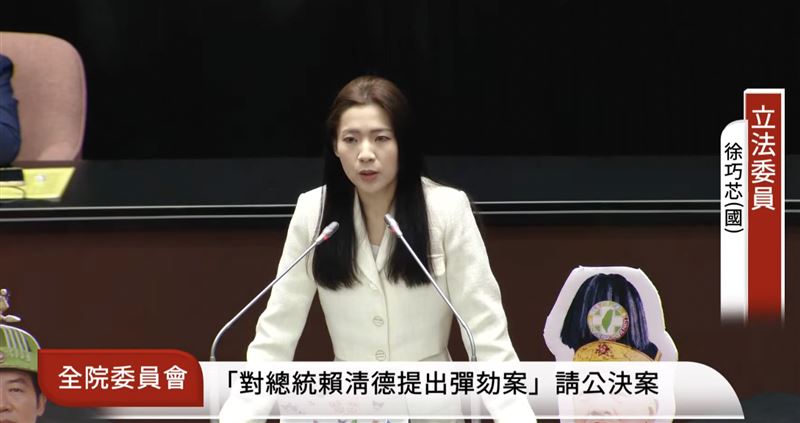 徐巧芯在立法院彈劾賴清德審查會上發言。（圖／翻攝自國會頻道）