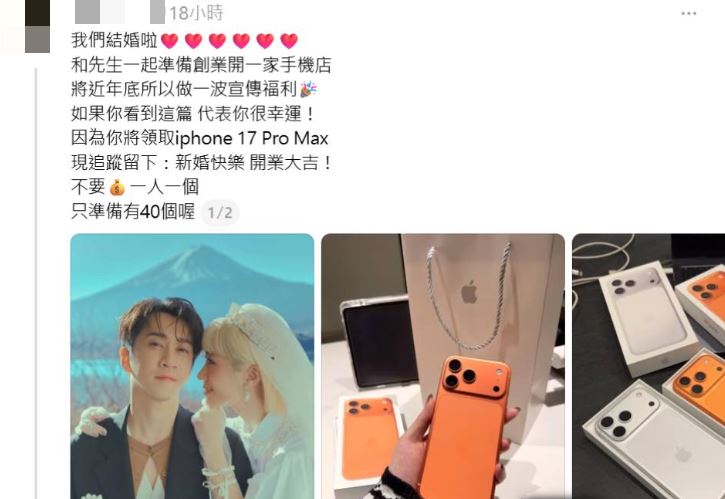 陳漢典、Lulu婚紗被詐騙集團盜用。（圖／取自Threads）