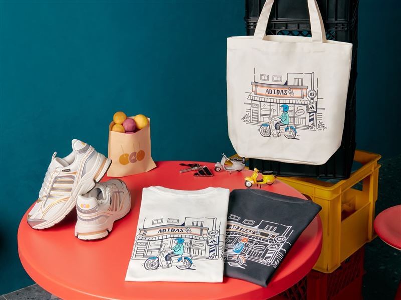 adidas全新城市插畫系列以日常最熟悉的街邊風景及在國民美食為設計靈感，與消費者展開一場充滿驚喜的城市漫遊之旅。（圖／品牌業者提供）