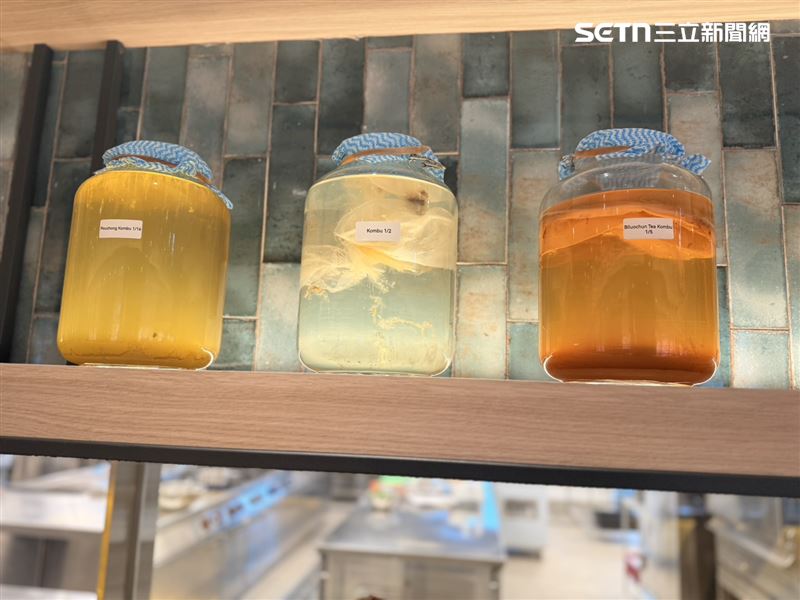 餐廳還特別培養康普茶等菌種，讓旅客可以喝到最「新鮮的茶道」。（圖／記者李育道攝影）