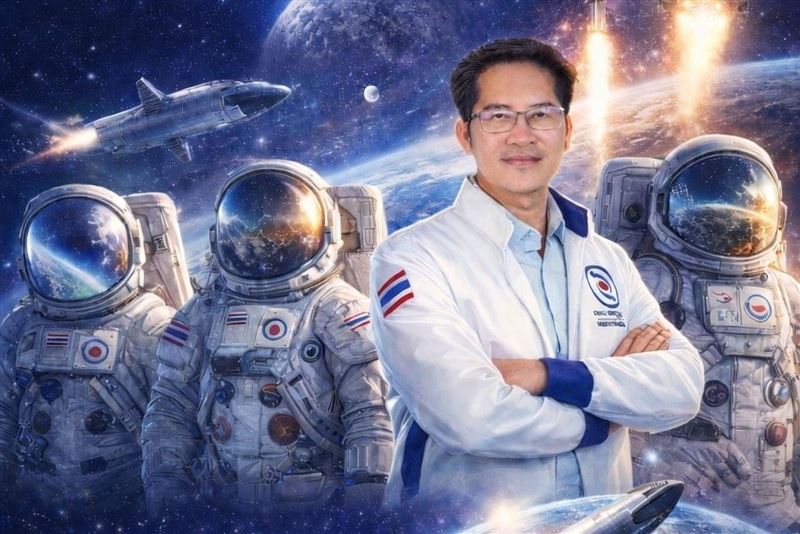 泰國「新另類黨」總理候選人蒙功吉曾拋出成立「泰國太空部隊」構想，聲稱要將泰國軍力擴展至地球之外。（圖／翻攝自蒙功吉臉書）