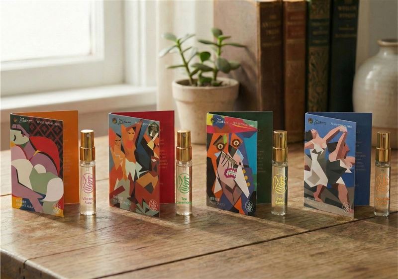 百年香氛明星花露水以精湛的香氛工藝跨界結合光影科技，依畢卡索名作推出四款限量聯名香氛，為觀眾打造更完整、立體的藝術體驗，開啟全感官的沉浸式旅程。（圖／品牌業者提供）