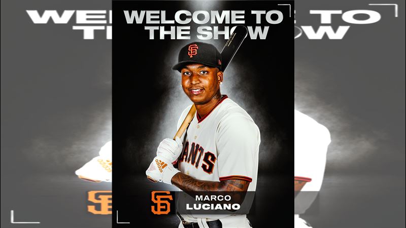 洋基從金鶯的釋出名單中撿走盧西亞諾（Marco Luciano）。（圖／翻攝自MLB推特）