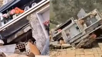 墓園土石流！20具棺材墜谷恐怖畫面曝